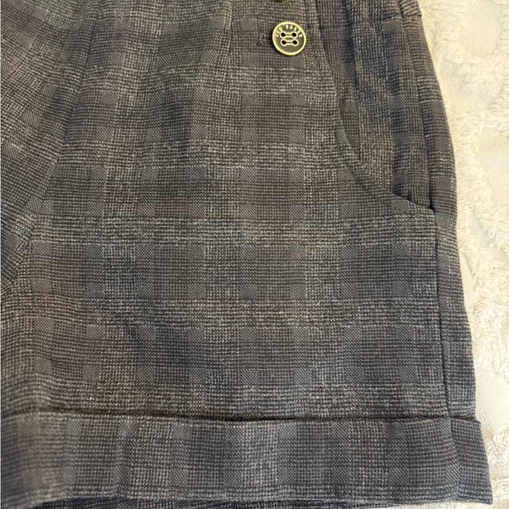 Ted Baker Gray High Waist Plaid Shorts - Picture 8 of 11